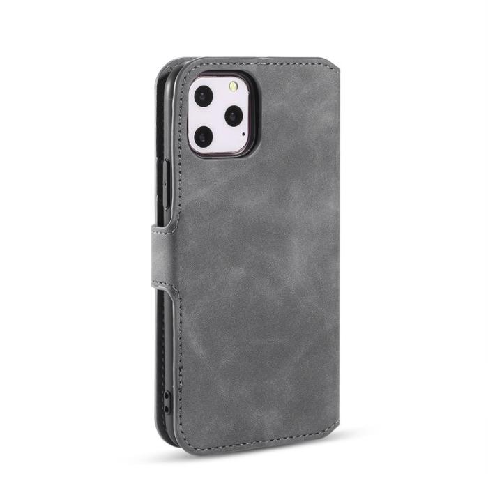 DG.MING - DG.MING Retro Wallet Läderfodral för iPhone 11 Pro - Grå
