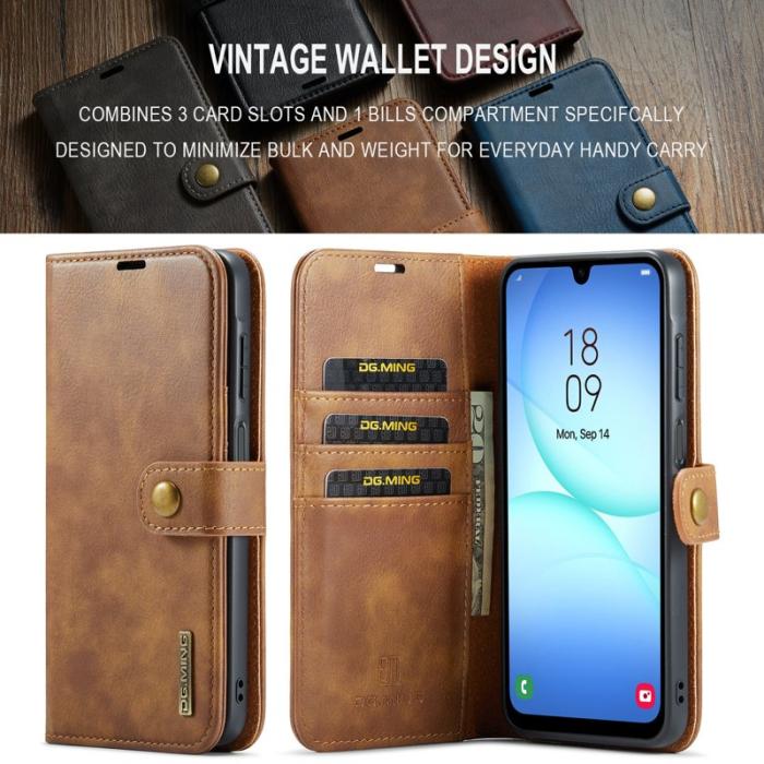 DG.MING - DG.MING Samsung Galaxy A17 5G Fodral Delbart Läder - Brun