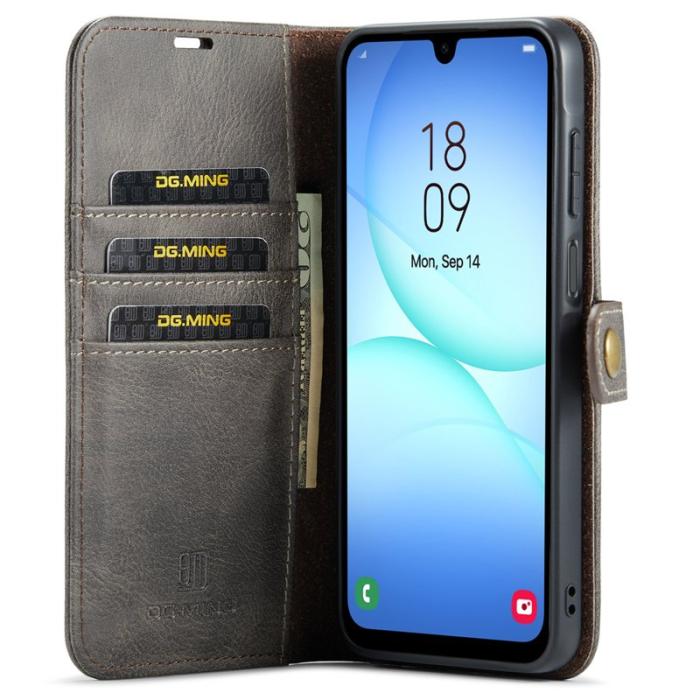 DG.MING - DG.MING Samsung Galaxy A17 5G Fodral Delbart Läder - Grå