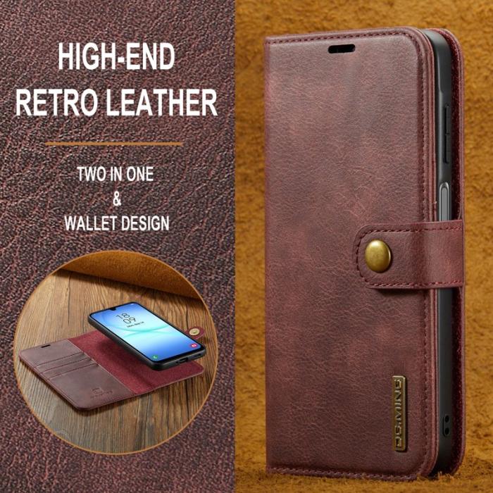 DG.MING - DG.MING Samsung Galaxy A17 5G Fodral Delbart Läder Röd