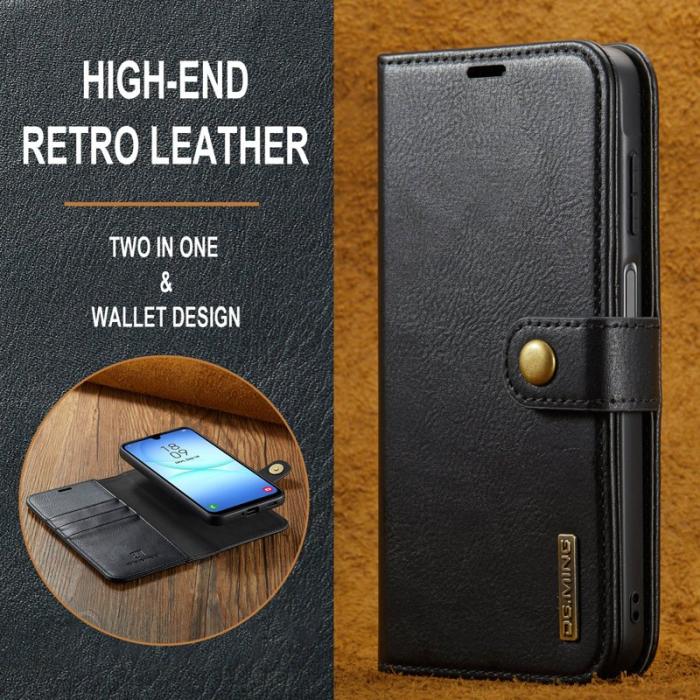 DG.MING - DG.MING Samsung Galaxy A17 5G Fodral Delbart Läder Svart