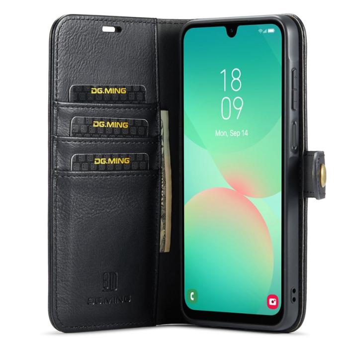 DG.MING - DG.MING Samsung Galaxy A26 5G Fodral Delbart Läder Svart
