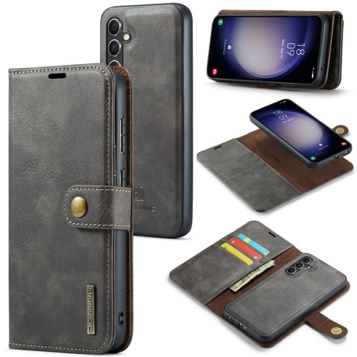DG.MING - DG.MING Samsung Galaxy A35 5G Wallet Case Grå Skinnfodral
