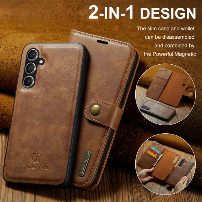 DG.MING - DG.MING Samsung Galaxy A35 5G Wallet Case Läderfodral Brun