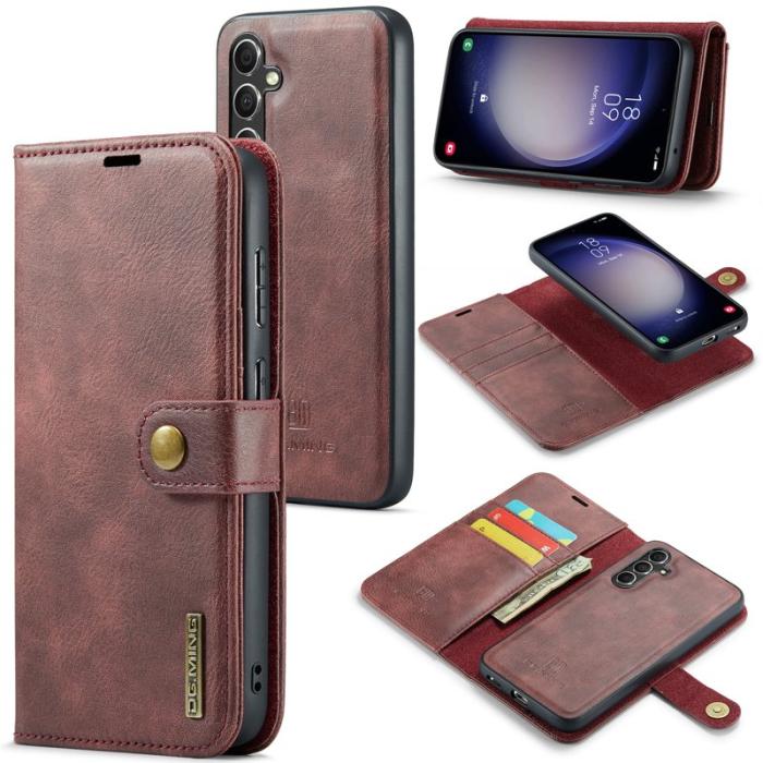 DG.MING - DG.MING Samsung Galaxy A35 5G Wallet Case Röd Split Leather