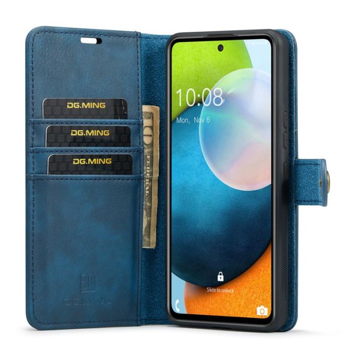 DG.MING - DG.MING Samsung Galaxy A53 5G Fodral Läder Flip Wallet Blå
