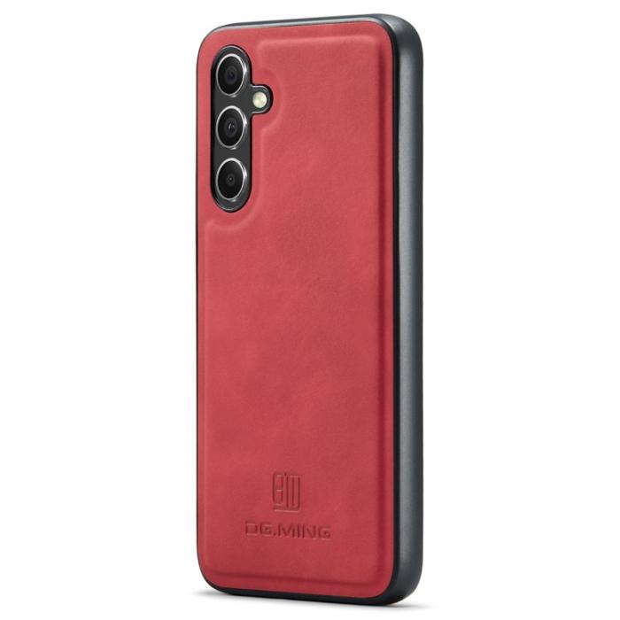 DG.MING - DG.MING Samsung Galaxy A55 5G Skal PU Läder Hybrid Röd