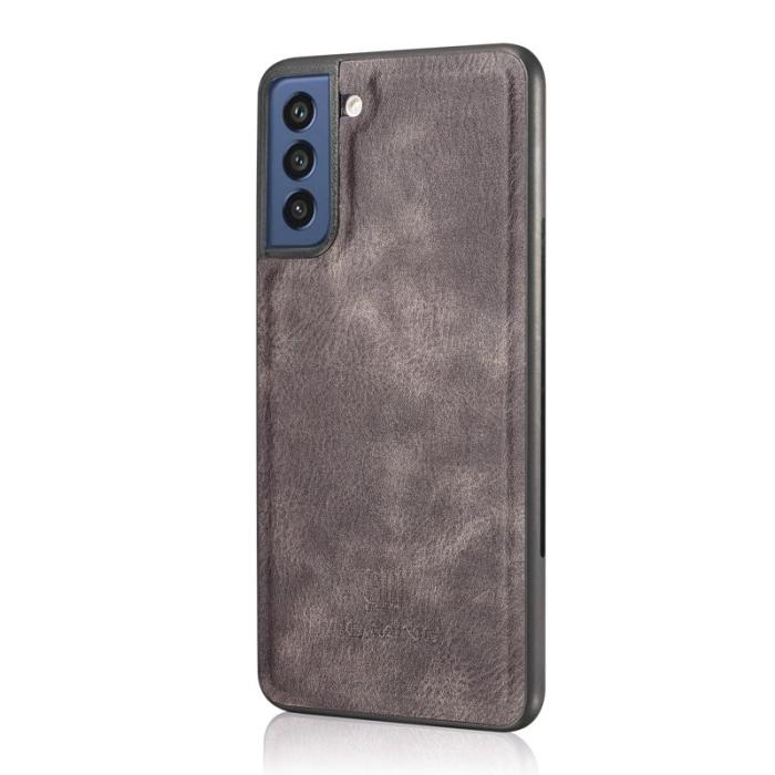 DG.MING - DG.MING Samsung Galaxy S21 FE 2-i-1 Läderfodral Ställ - Grå