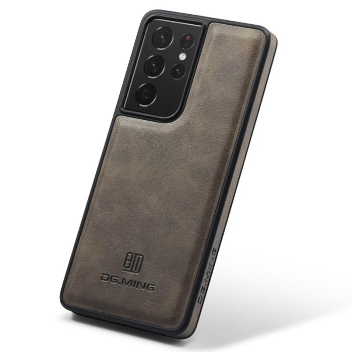 DG.MING - DG.MING Samsung Galaxy S21 Ultra 5G Skal Läder Coated Kaffe