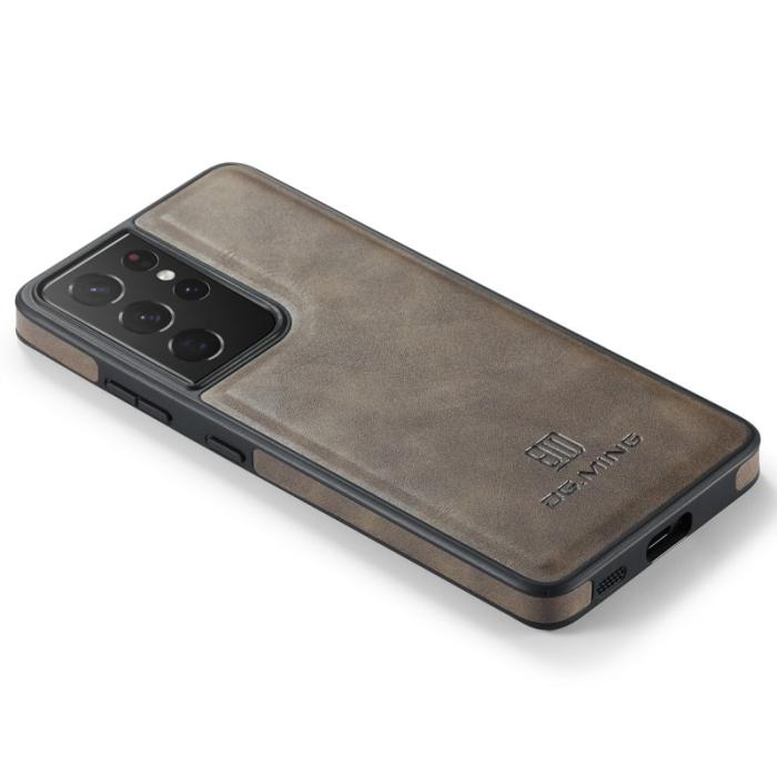 DG.MING - DG.MING Samsung Galaxy S21 Ultra 5G Skal Läder Coated Kaffe