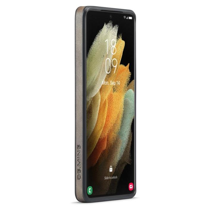 DG.MING - DG.MING Samsung Galaxy S21 Ultra 5G Skal Läder Coated Kaffe