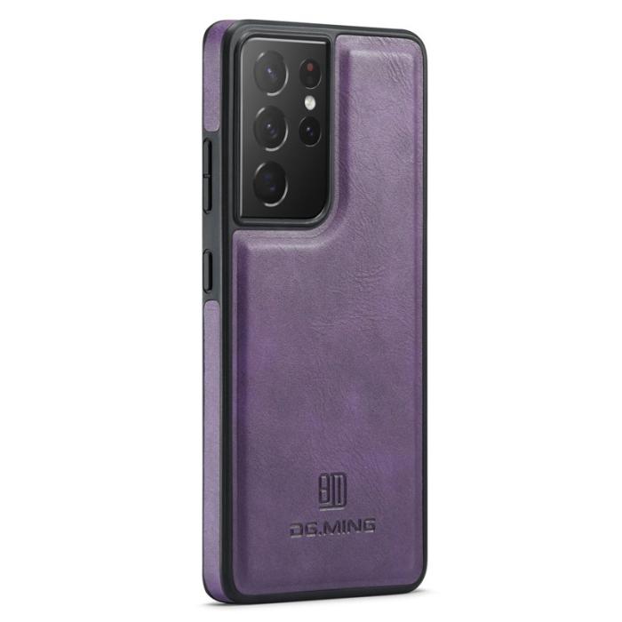DG.MING - DG.MING Samsung Galaxy S21 Ultra 5G Skal Läder Coating Lila