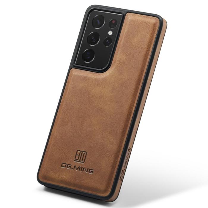 DG.MING - DG.MING Samsung Galaxy S21 Ultra Fodral Läder PC+TPU Brun