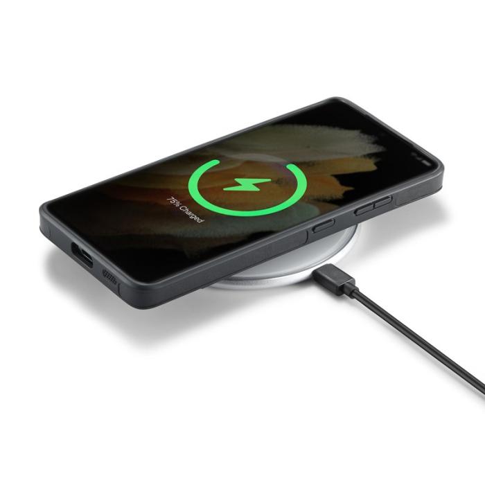 DG.MING - DG.MING Samsung Galaxy S21 Ultra Fodral Läder Svart