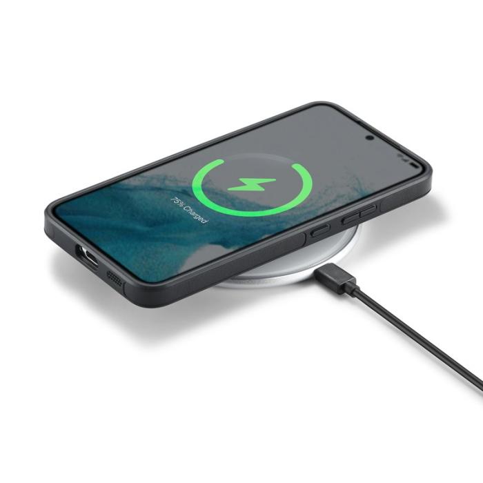 DG.MING - DG.MING Samsung Galaxy S22+ Fodral PU Läder Svart