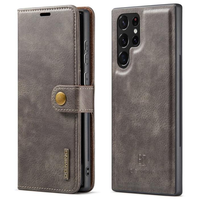 DG.MING - DG.MING Samsung Galaxy S22 Ultra 5G Skal 2-i-1 Wallet Grå