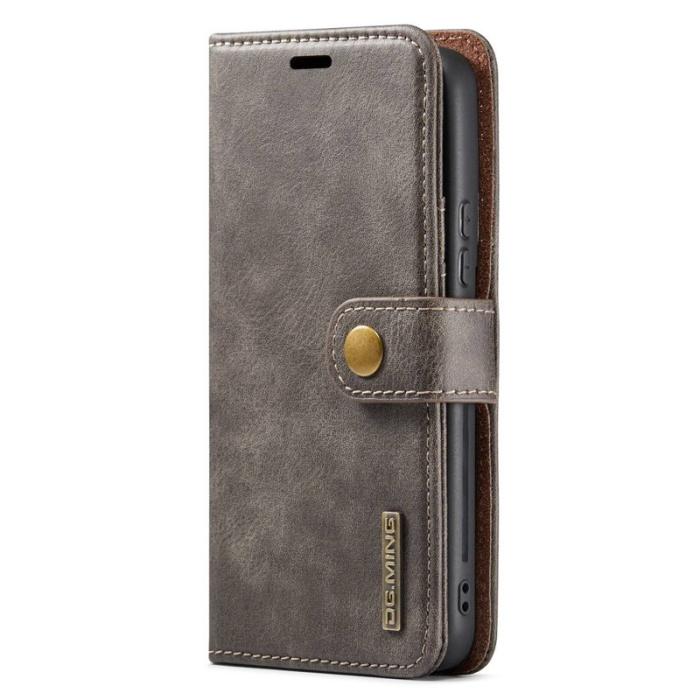 DG.MING - DG.MING Samsung Galaxy S23 Fodral i delbart läder - Grå