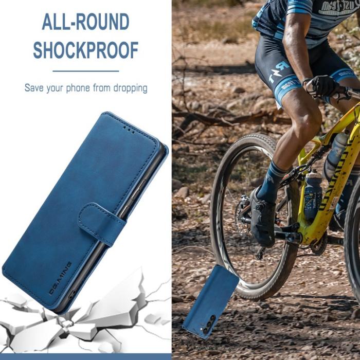 DG.MING - DG.MING Samsung Galaxy S23 Retro PU Läder Fodral - Blå