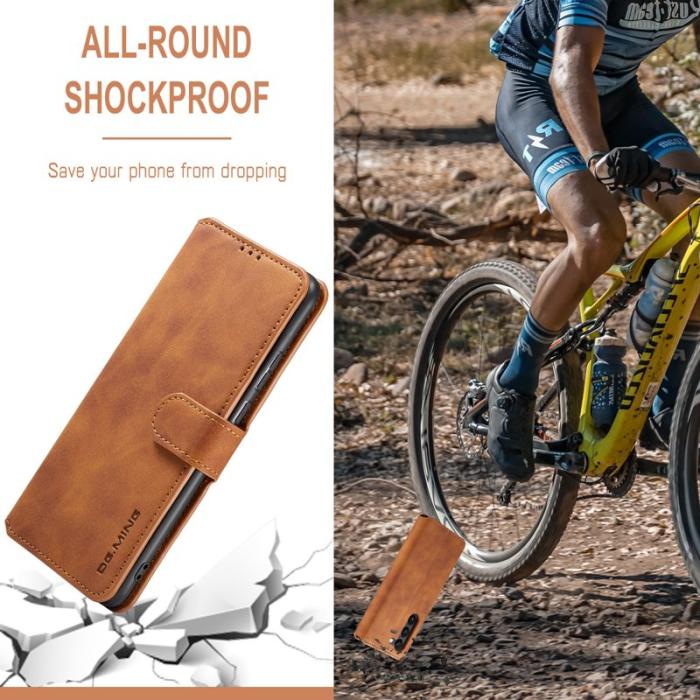 DG.MING - DG.MING Samsung Galaxy S23 Retro PU Läder Fodral - Brun