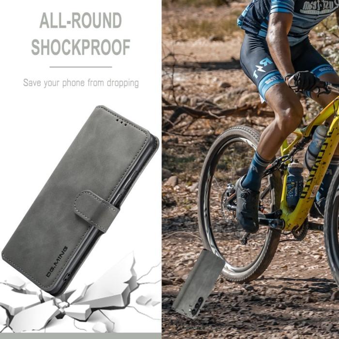 DG.MING - DG.MING Samsung Galaxy S23 Retro PU Läder Fodral - Grå