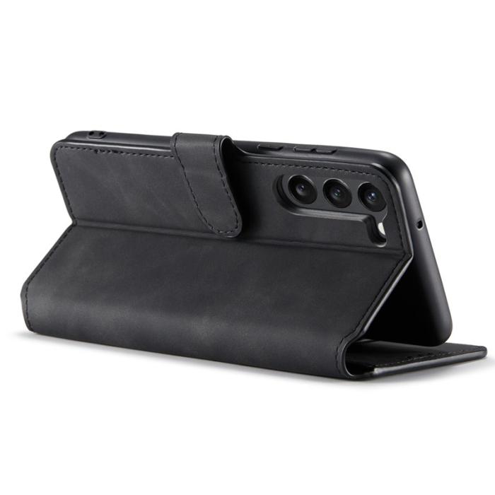 DG.MING - DG.MING Samsung Galaxy S23 Retro PU Läder Fodral Ställ - Svart