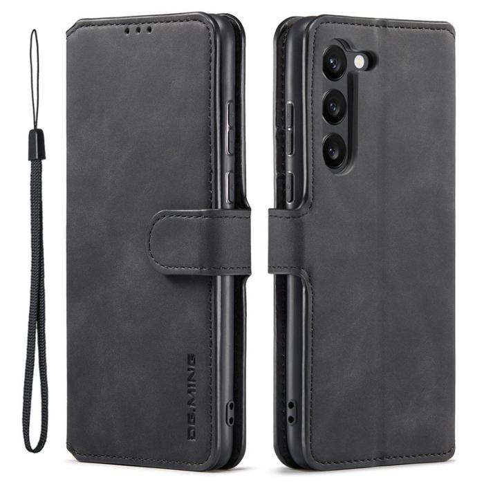 DG.MING - DG.MING Samsung Galaxy S23+ Retro PU Läder Fodral Svart