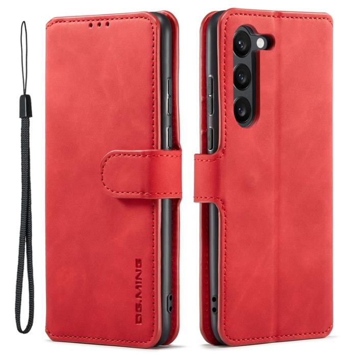 DG.MING - DG.MING Samsung Galaxy S23+ Retro PU Läderfodral Röd
