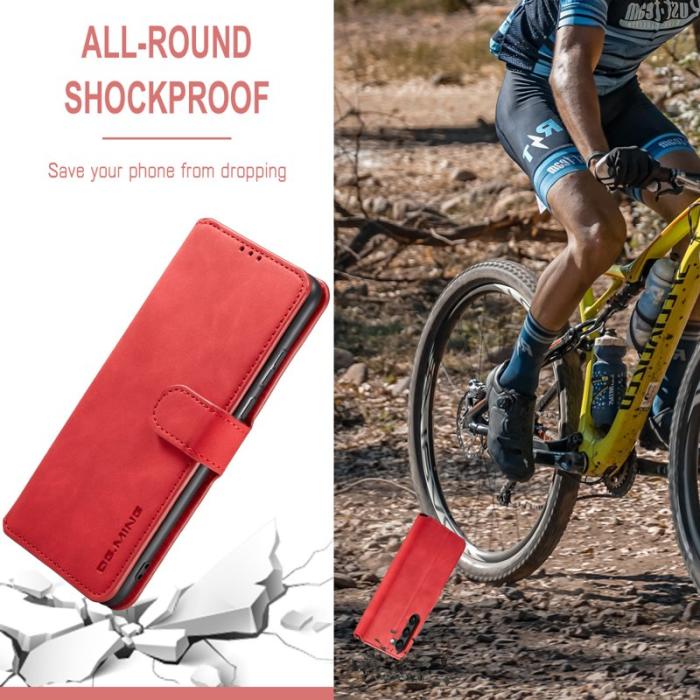 DG.MING - DG.MING Samsung Galaxy S23+ Retro PU Läderfodral Röd