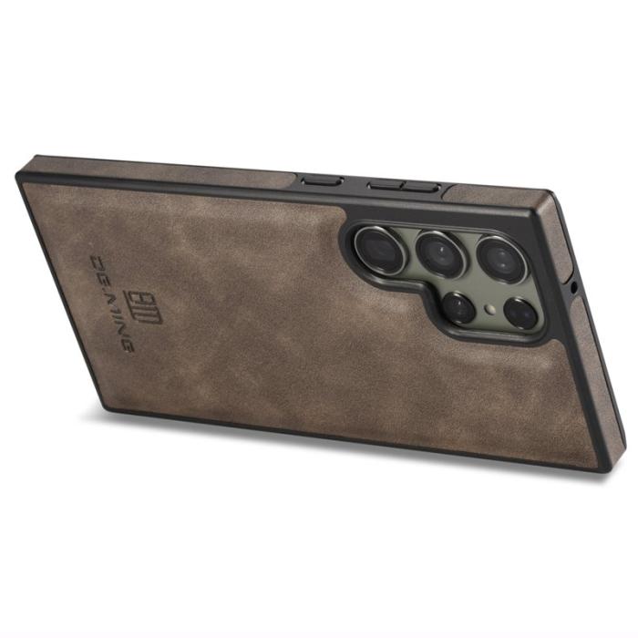 DG.MING - DG.MING Samsung Galaxy S23 Ultra Fodral PU Läder Kaffe