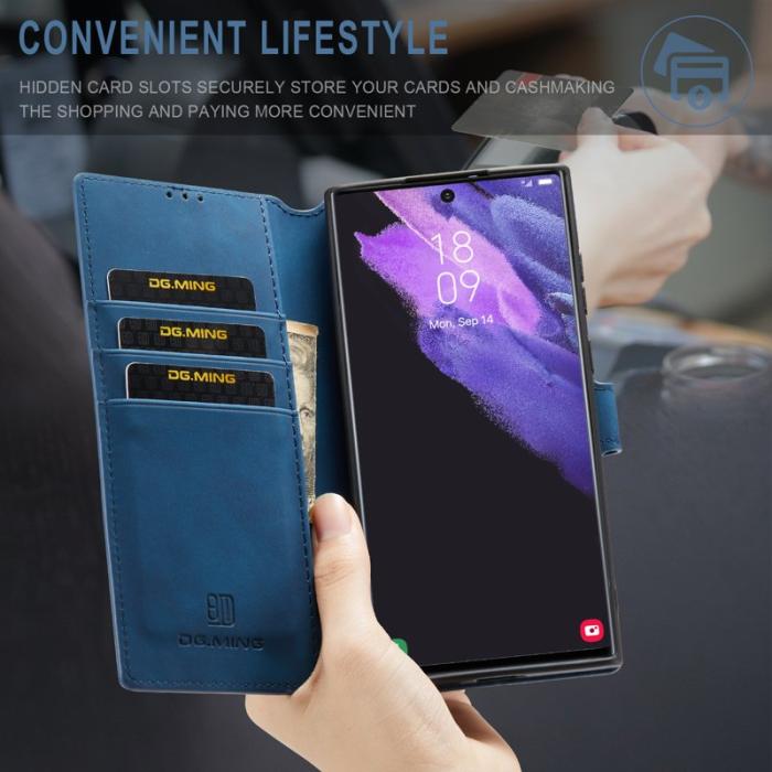 DG.MING - DG.MING Samsung Galaxy S23 Ultra Fodral Retro Blå