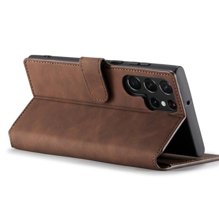 DG.MING - DG.MING Samsung Galaxy S23 Ultra Fodral Retro Läder Kaffe