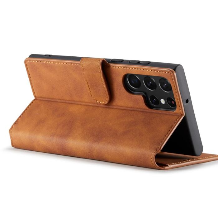 DG.MING - DG.MING Samsung Galaxy S23 Ultra Fodral Retro PU Läder Brun