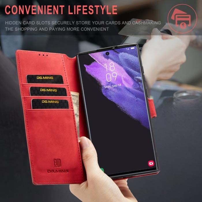 DG.MING - DG.MING Samsung Galaxy S23 Ultra Fodral Retro Röd