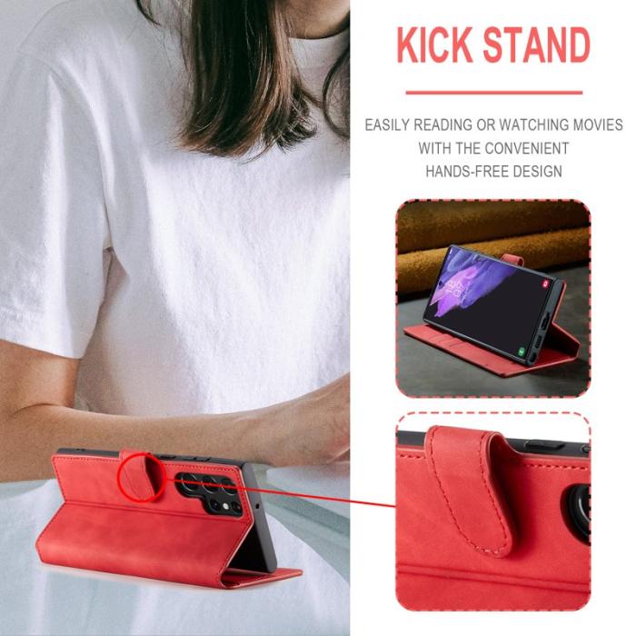 DG.MING - DG.MING Samsung Galaxy S23 Ultra Fodral Retro Röd