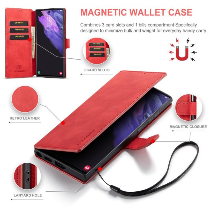 DG.MING - DG.MING Samsung Galaxy S23 Ultra Fodral Retro Röd