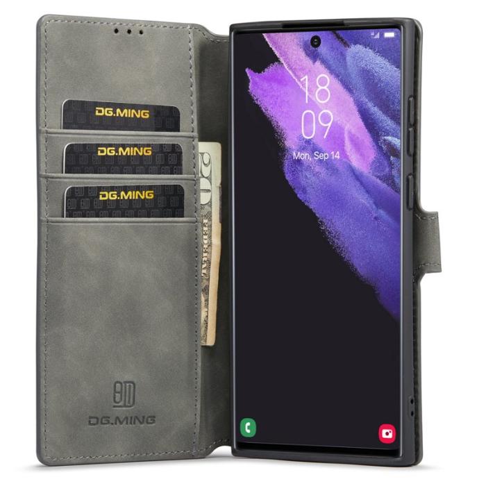 DG.MING - DG.MING Samsung Galaxy S23 Ultra Retro Fodral i Grå