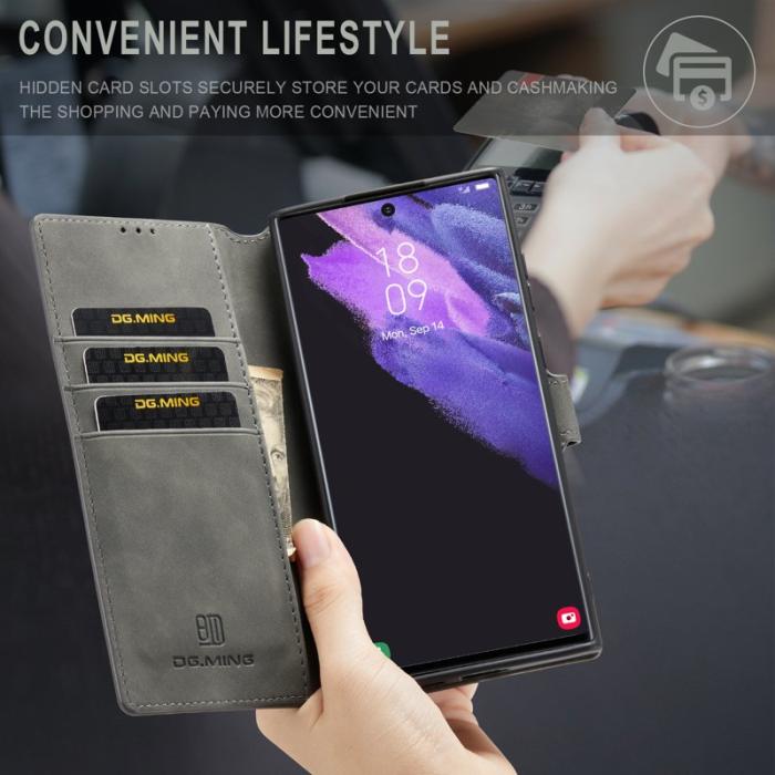 DG.MING - DG.MING Samsung Galaxy S23 Ultra Retro Fodral i Grå