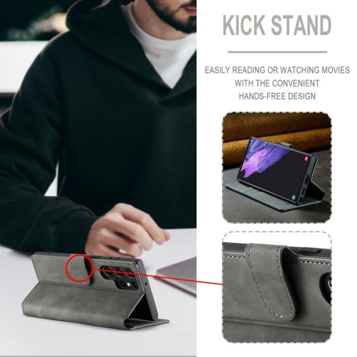 DG.MING - DG.MING Samsung Galaxy S23 Ultra Retro Fodral i Grå