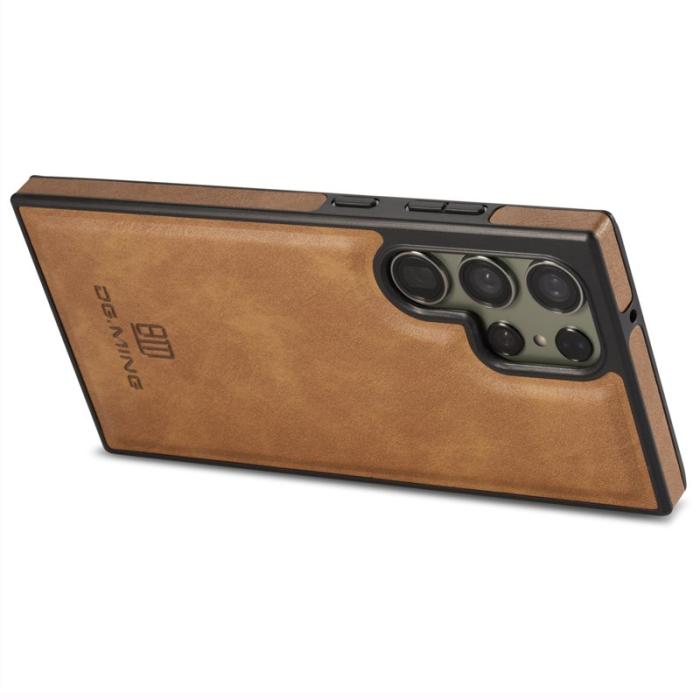 DG.MING - DG.MING Samsung Galaxy S23 Ultra Skal PU Läder + PC + TPU - Brun