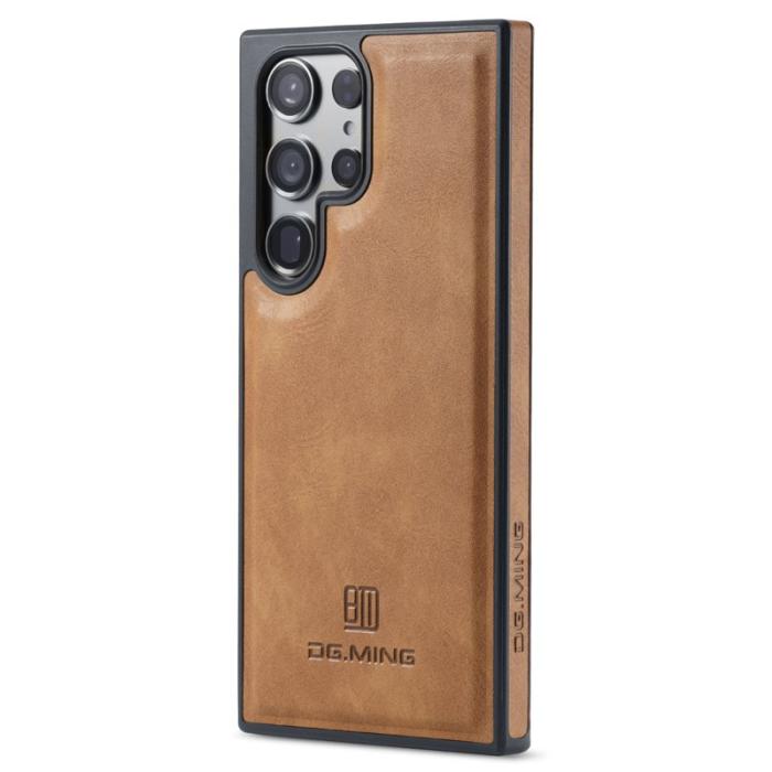 DG.MING - DG.MING Samsung Galaxy S23 Ultra Skal PU Läder + PC + TPU - Brun