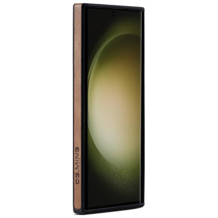 DG.MING - DG.MING Samsung Galaxy S23 Ultra Skal PU Läder + PC + TPU - Brun