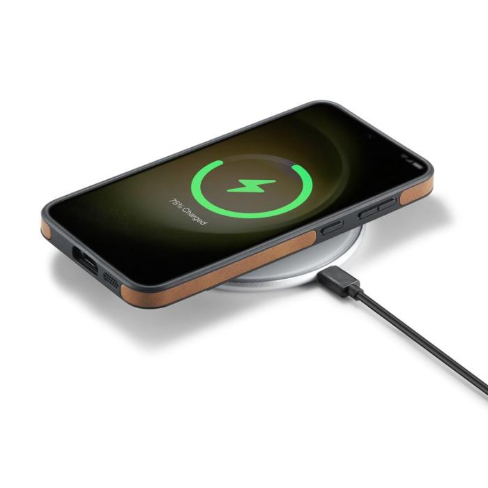 DG.MING - DG.MING Samsung Galaxy S24+ Fodral Anti-Drop PU Läder Brun