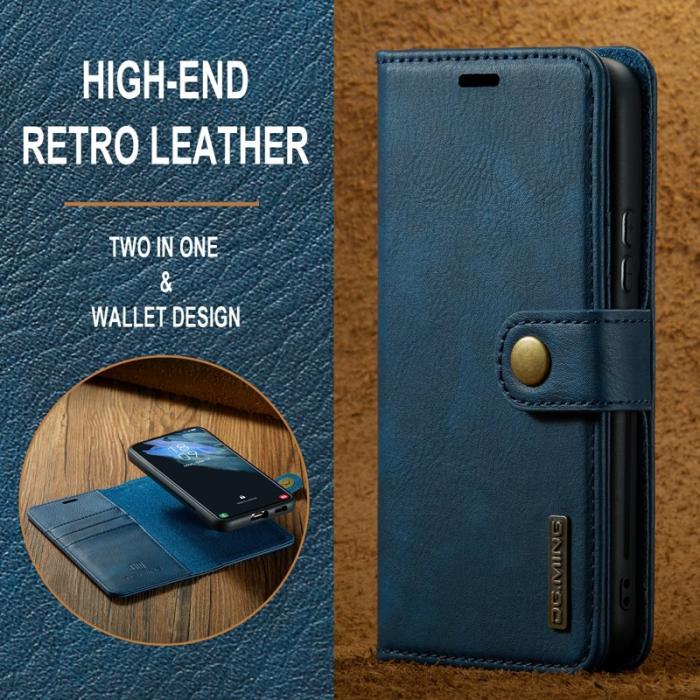 DG.MING - DG.MING Samsung Galaxy S24 Skal 2-i-1 Delbart Läder - Blå