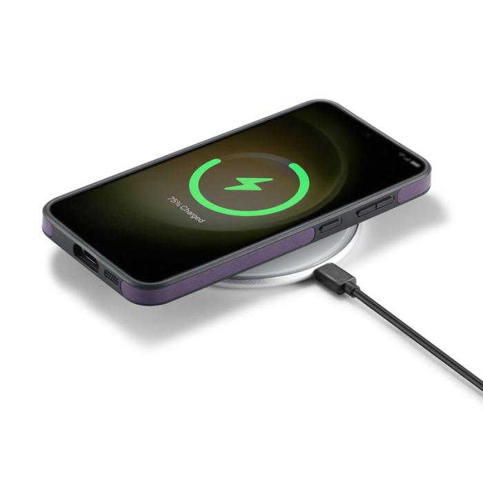 DG.MING - DG.MING Samsung Galaxy S24+ Skal Anti-Drop Läder - Lila