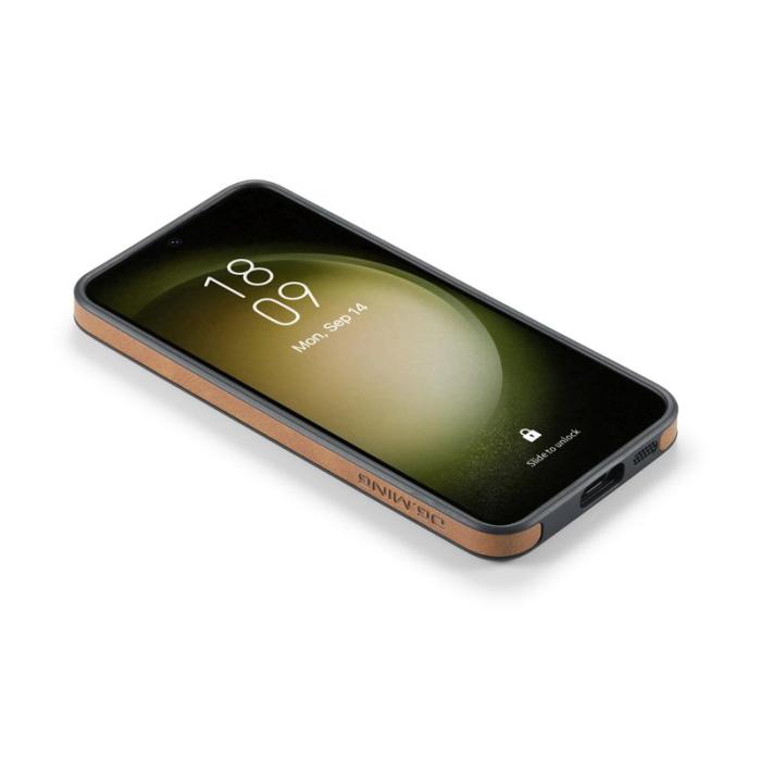 DG.MING - DG.MING Samsung Galaxy S24 Skal Anti-Drop PU Läder Brun