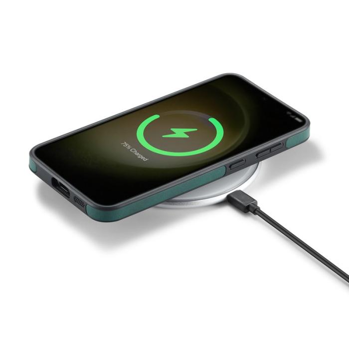 DG.MING - DG.MING Samsung Galaxy S24 Skal Anti-Drop PU Läder Grön