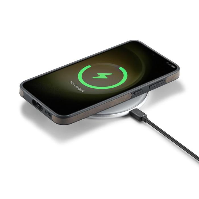 DG.MING - DG.MING Samsung Galaxy S24 Skal Anti-Drop PU Läder - Kaffe