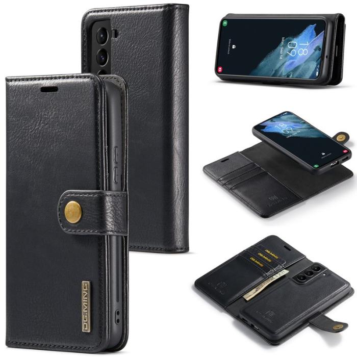 DG.MING - DG.MING Samsung Galaxy S24+ Skal Split Leather Wallet Svart