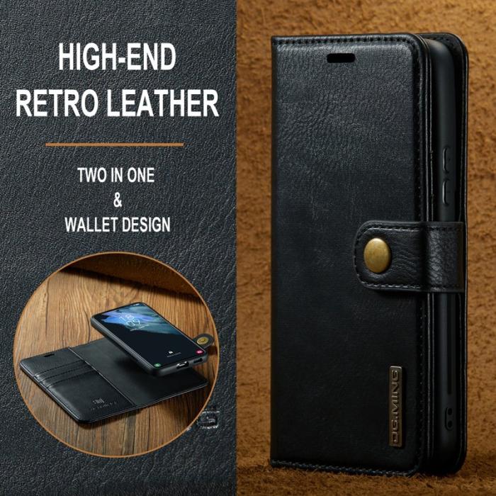 DG.MING - DG.MING Samsung Galaxy S24+ Skal Split Leather Wallet Svart