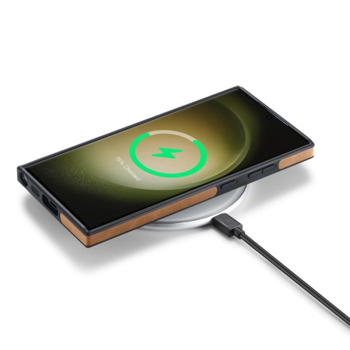 DG.MING - DG.MING Samsung Galaxy S24 Ultra Fodral Läderbeläggning Brun